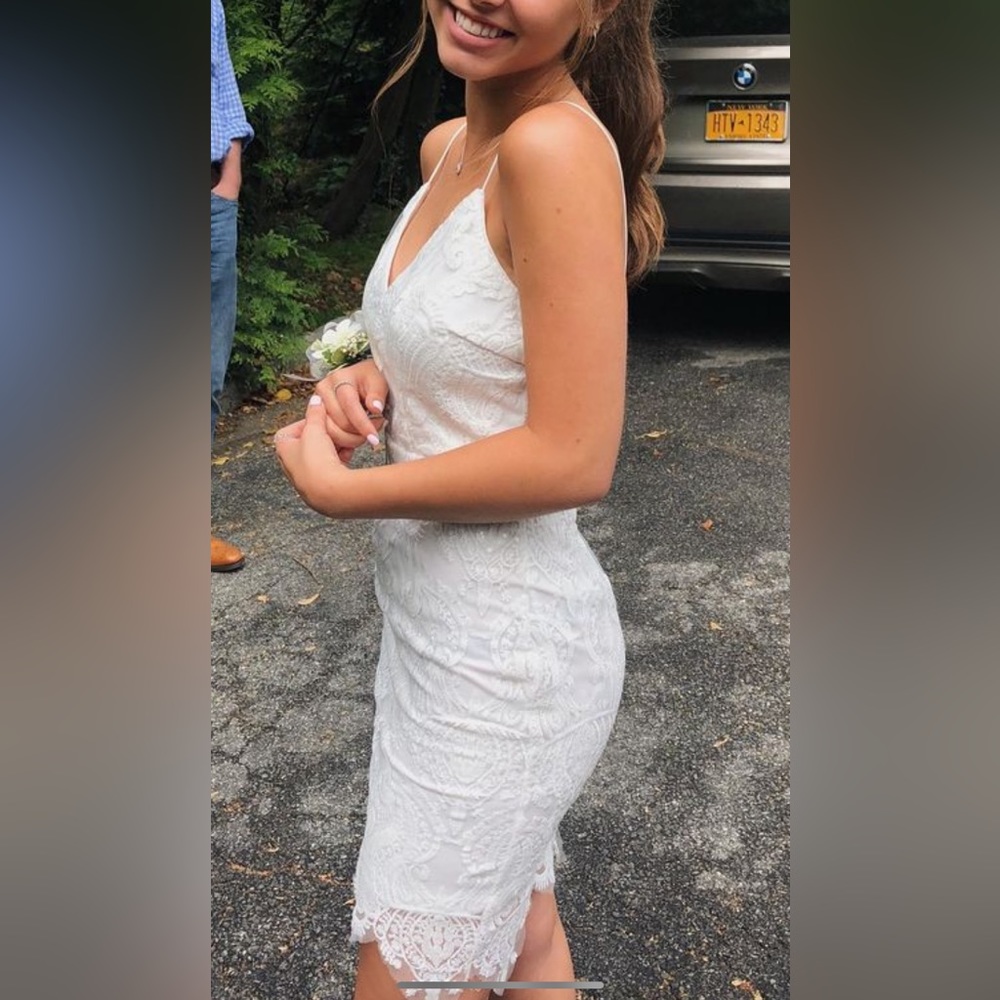 White midi formal dress